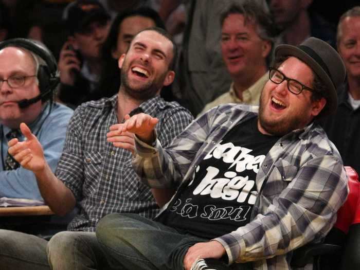 Adam Levine and Jonah Hill met because their dads were friends.