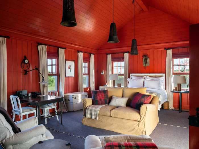 One even has a bedroom painted barn red.