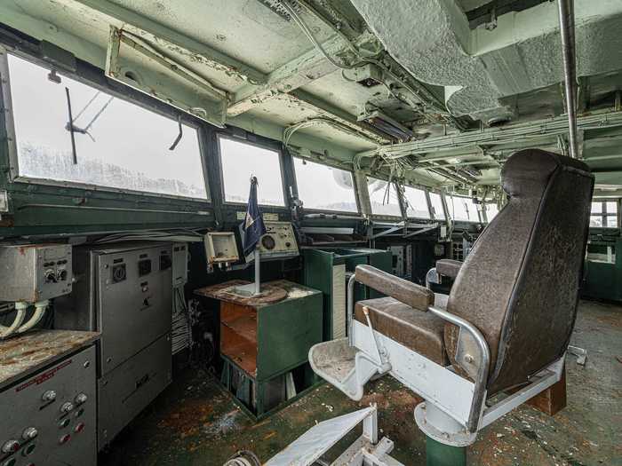 The nautical bridge, pictured below, was one of the rooms Thissen was most fascinated by.