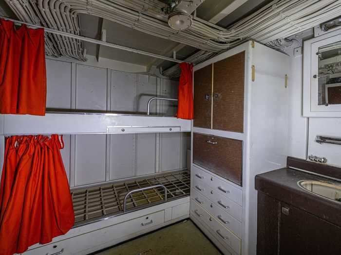 The sleeping quarters, pictured below, also gives a window into the lives of the sailors.