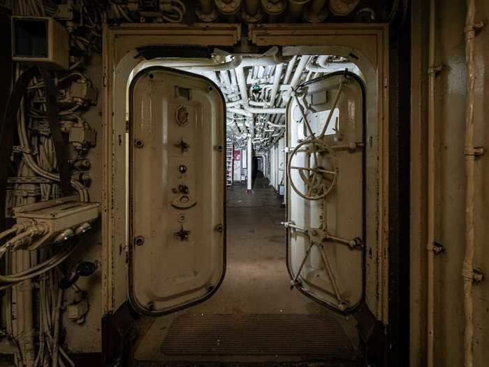 Most of the doors were welded shut so he had to climb in through small open hatches.