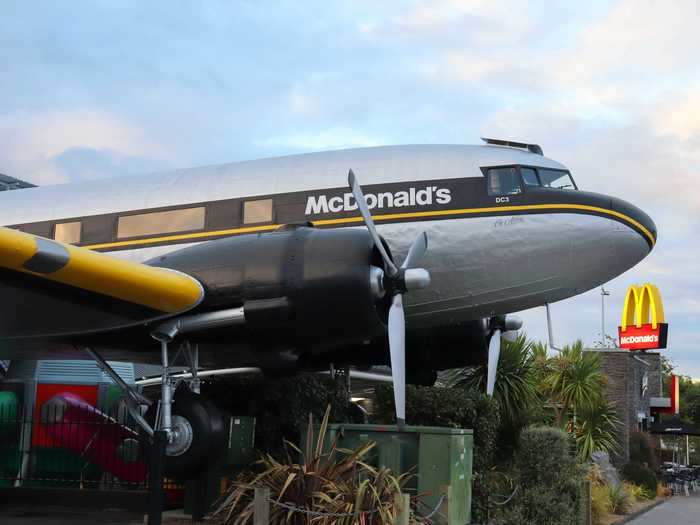 The unique dining room can be accessed using a stairway near the plane