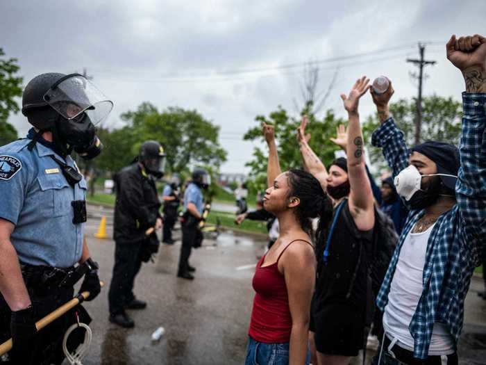 Later in the evening, the protests began to take a turn when police officers and demonstrators clashed.