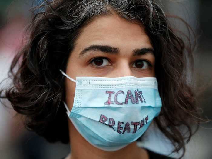 Others wrote the harrowing message on their face masks.