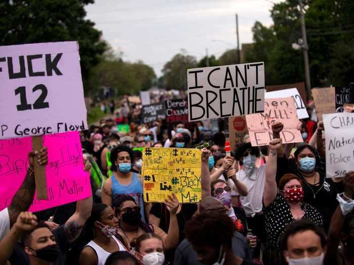 Floyd was killed on Monday, May 25, after a white police officer kneeled on his neck for nearly eight minutes.