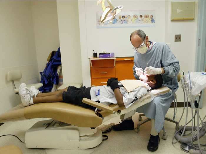 10 (tie). Dentists: 33% of workers are at least 55 years old.