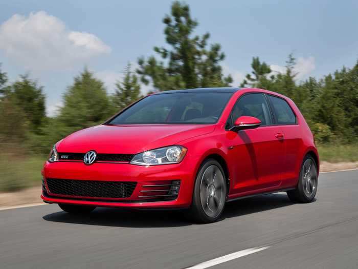 13. Volkswagen Golf GTI — 27.1% (2015 model shown below)