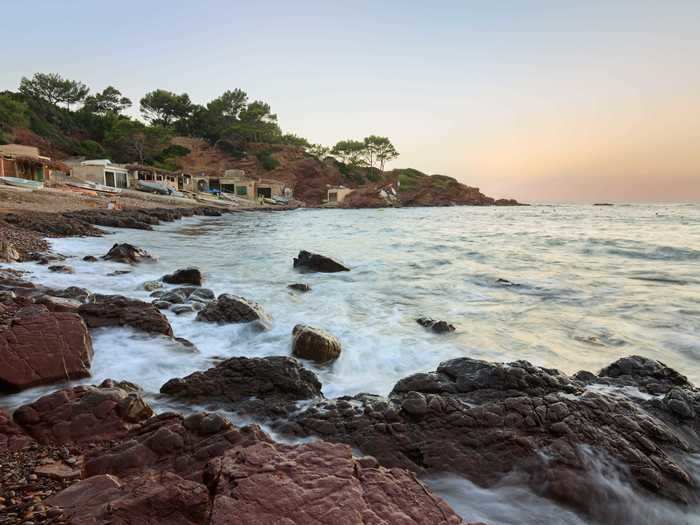 Port des Canonge in Mallorca, Spain, is a quiet stone beach.