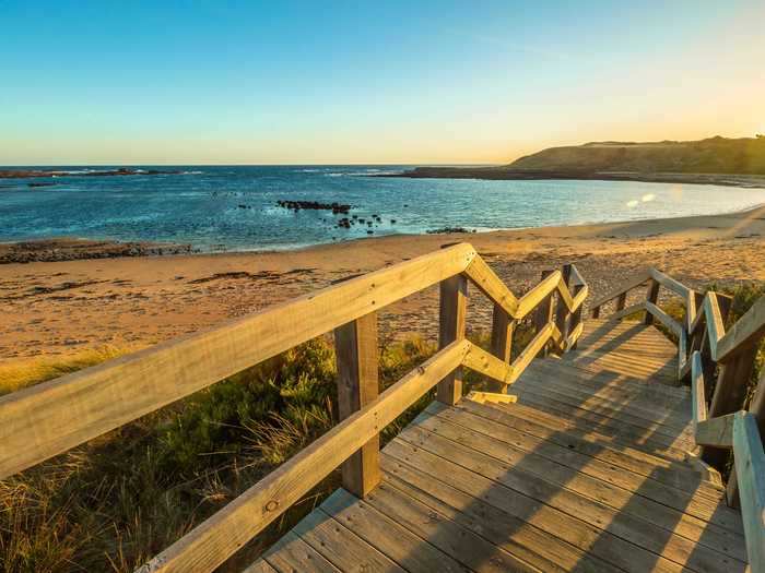 You can see a shipwreck at Kitty Miller Beach in Phillip Island, Victoria.