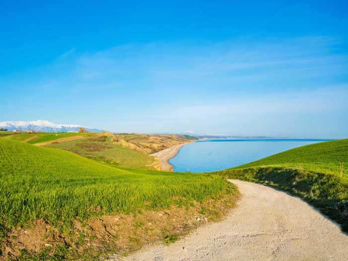 Punta Aderci in Abruzzo, Italy, is surrounded by impressive cliffs.