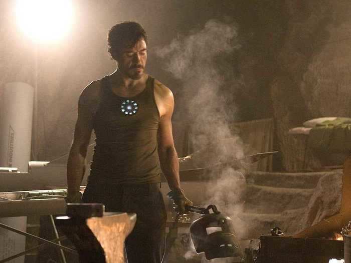 The sound from this hammering scene in "Iron Man" was later used at the very end of "Endgame."