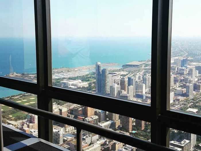 The top of the Willis Tower provides a sprawling view of Chicago, Illinois.