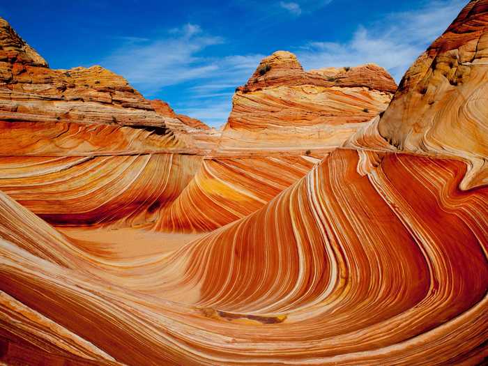 The Wave in Coyote Buttes North, Arizona, is a famous computer desktop background.