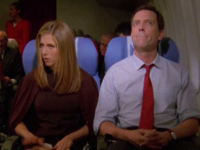 Hugh Laurie, who was well known in the UK at the time, appeared as a disgruntled passenger in the season four finale, "The One with Ross