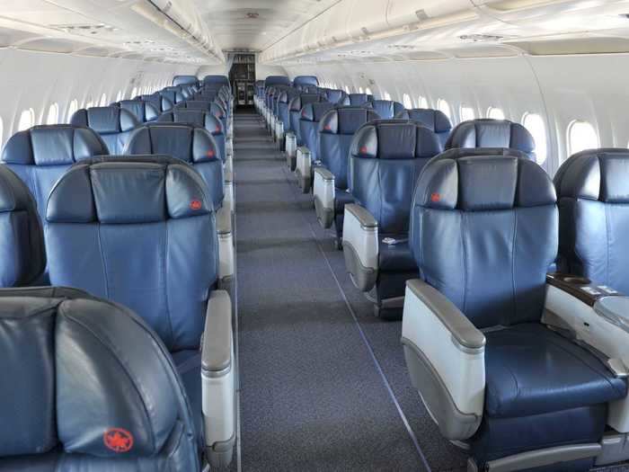 Air Canada Jetz aircraft are premium-configured with 58 business class seats spanning only 15 rows.