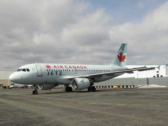 While nearly identical to a standard Air Canada plane on the outside, with the exception of the "Jetz" name, the inside of the aircraft are radically different.