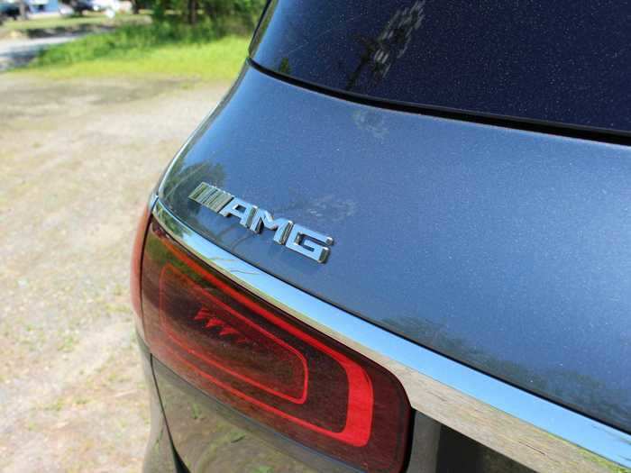 The AMG badging here, in chrome, is more bold than it is up front.