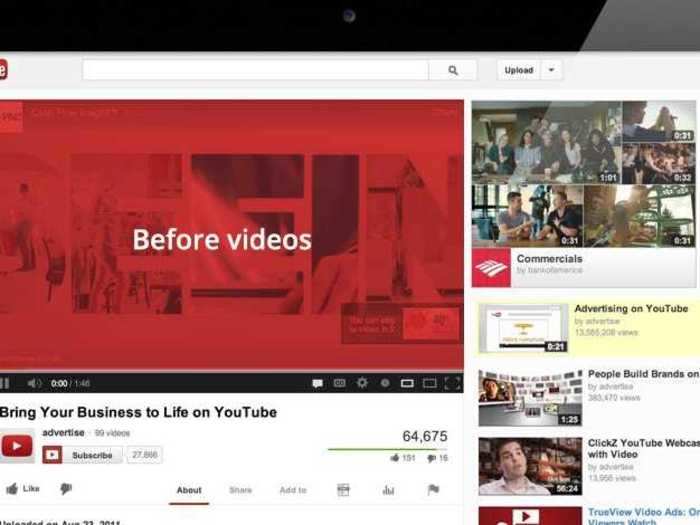 August 2007: Google rolls out its first ads on YouTube videos. Instead of an option for traditional pre-video ads, the company chooses a new in-video format featuring semi-transparent banners that pop up on the lower portion of videos, and can be clicked away after several seconds.