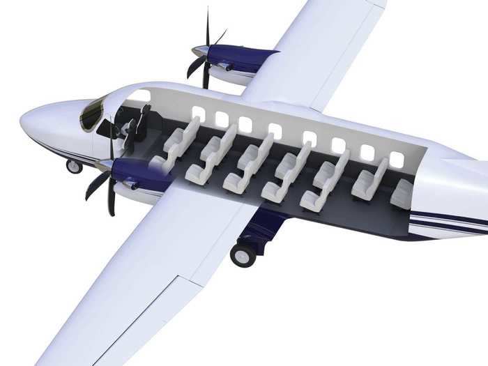 A true utility aircraft, the twin-engine plane is capable of carrying freight or passengers. 19 passengers can be seated in the cabin with a 1-2 configuration,