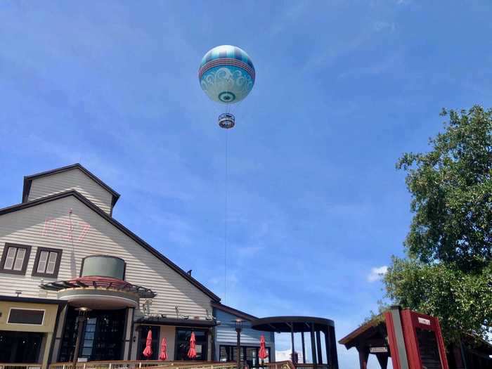 And when we looked up, we saw the Disney Springs hot-air balloon lifting guests into the sky for a socially-distant ride among the clouds.