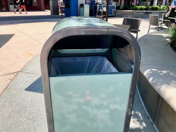 Even the trashcans were built to be safer by having the swinging side-lids removed to avoid any touching.