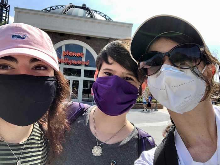 Face coverings are required at the complex for any visitor over the age of 3, so my friends and I masked-up accordingly.