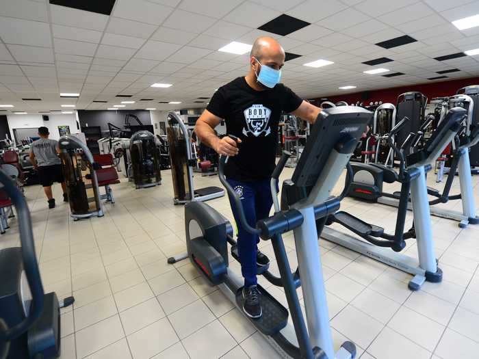 In France, gyms are allowed to reopen only in "green zones" where there is less circulation of the virus.