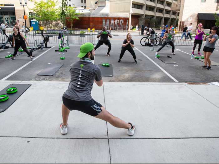 Some fitness classes are moving outside to allow for social distancing.