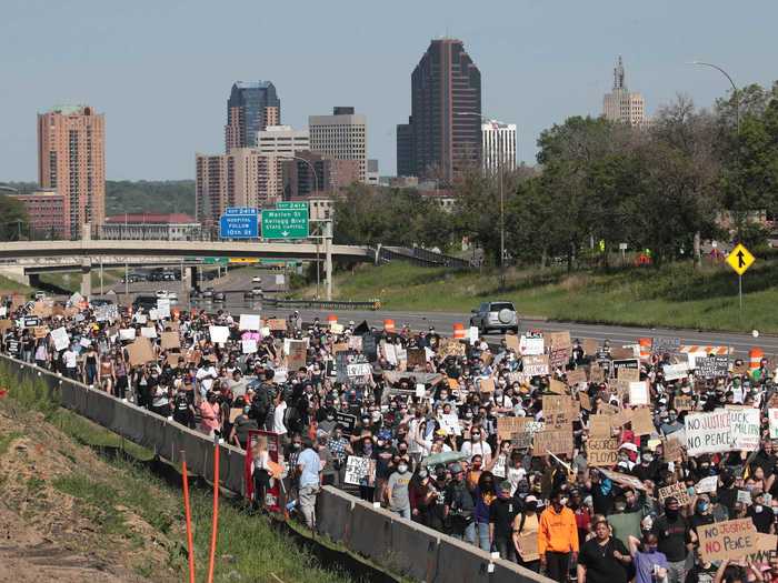 Across the country, thousands marched through their cities in peaceful rallies.