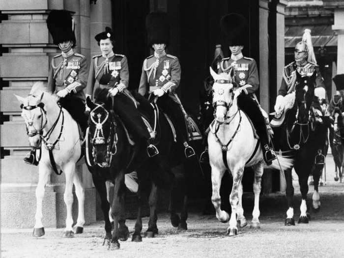 The Queen used to lead the Trooping the Colour parade on horseback.