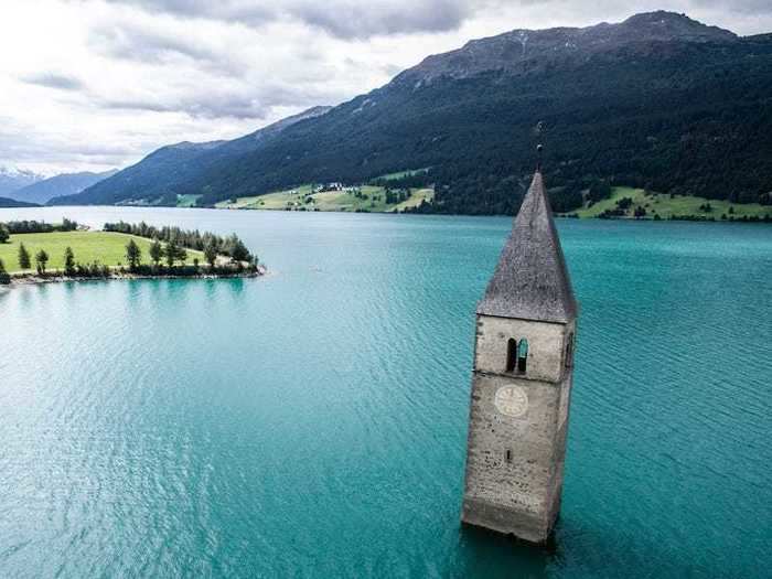 Graun Church Tower, Lake Reschen, Italy