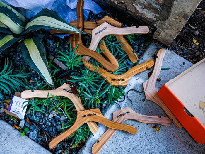 Across the street, a number of Patagonia hangers remained on the ground next to an empty Nike shoebox.