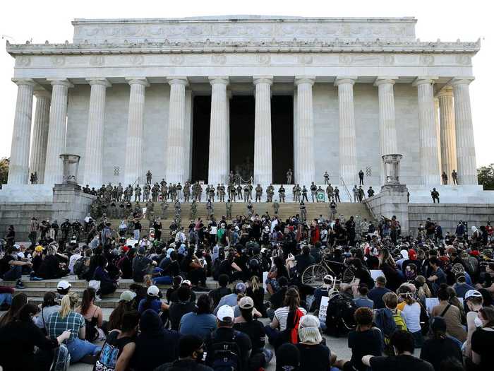 National monuments were vandalized during protests over the weekend.