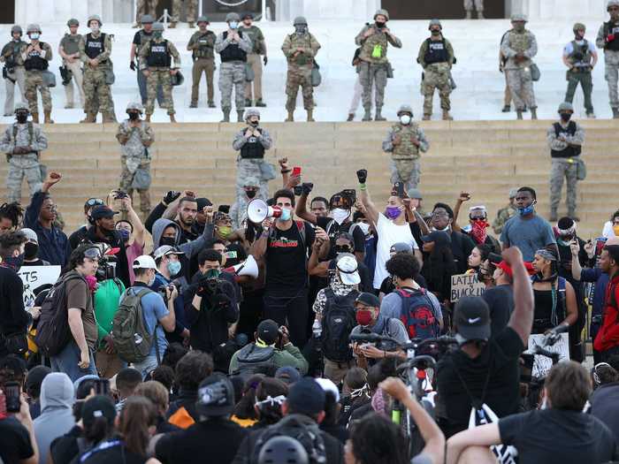 Protests have erupted all across Washington, DC, and on Monday, those in Lafayette square were met with force.