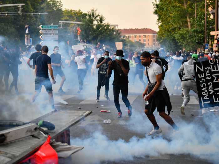 The protest started on Tuesday outside the Tribunal de Paris courthouse.