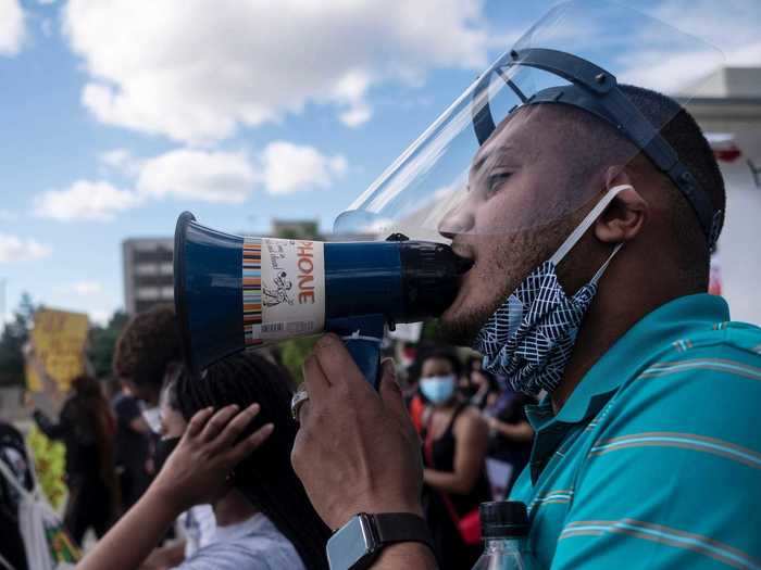 Shields could even provide a more comfortable way for protesters to raise their voices right now, while keeping any viral particles behind a protective barrier.