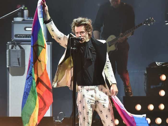 When he waved the pride flag at concerts.