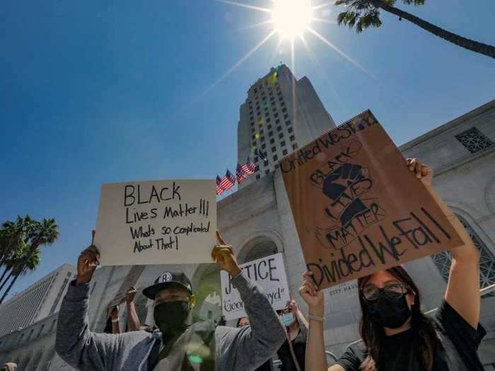 Meanwhile, things were quieter in Los Angeles after days of clashes between police and protesters.