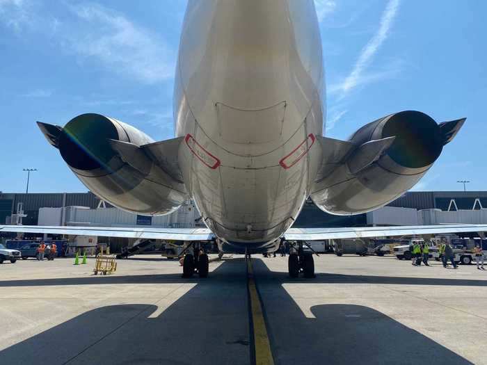 These JT8D engines produced 43,400 pounds of thrust.