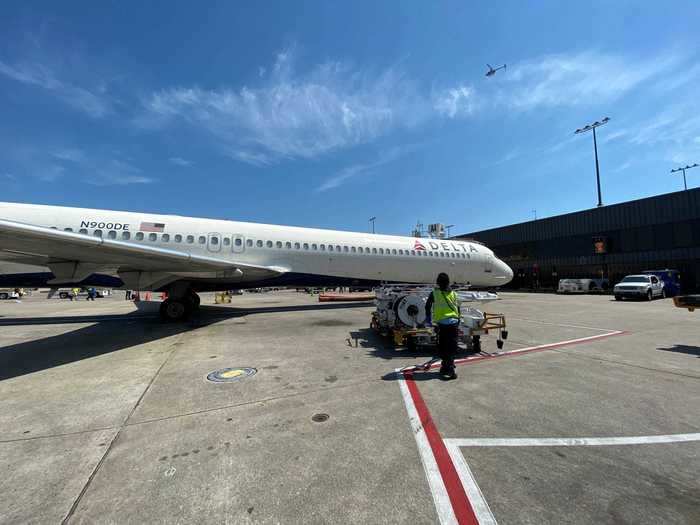 On the ground in Atlanta, Delta invited enthusiasts to tour the aircraft one last time before it got sent off to Arkansas.