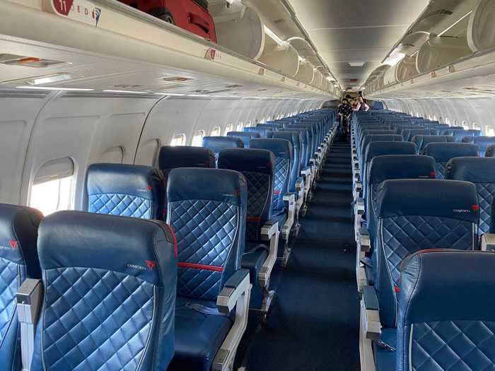 Delta recently retrofitted the interior of the aircraft with its newest seats, giving the aircraft a slightly more modern look.