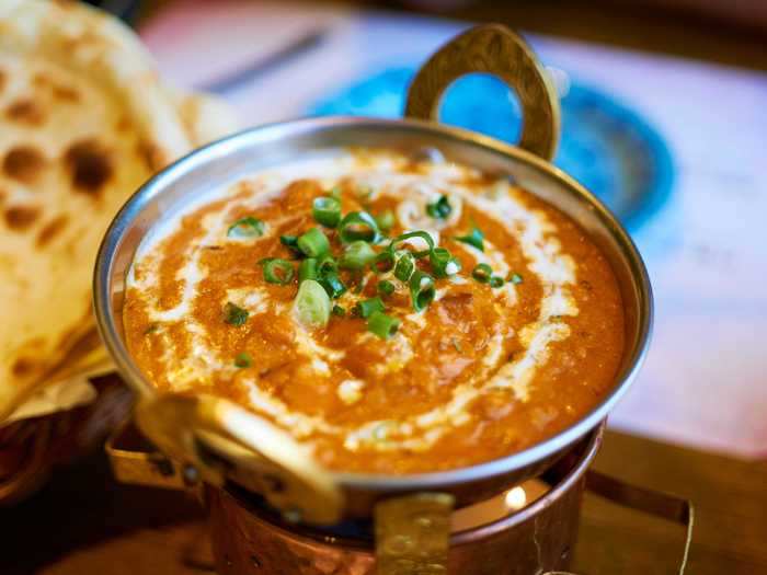 A British take on Indian food, tikka masala was supposedly invented in Glasgow.