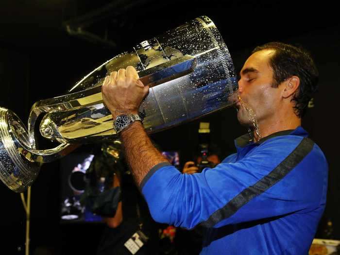 After winning his eighth Wimbledon title in 2017, Federer complained of a "head-ringing" hangover the day after: "[I] got to bed at 5 a.m., then woke up, and just didn