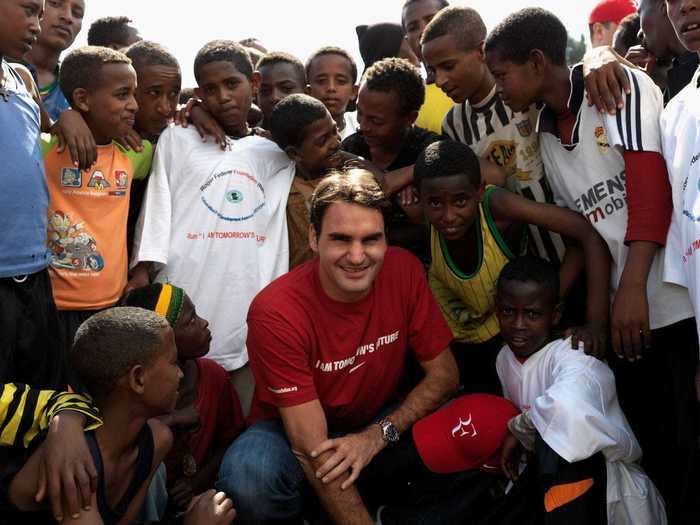 The player is also known for his charity work. He founded the Roger Federer Foundation in 2003, which has since raised $40 million and hit its goal of educating one million children in Africa by the end of 2018. He still finds time to visit children who benefit from his charity.