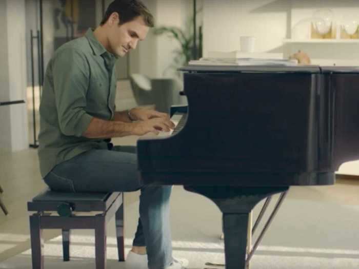 In a 2019 Uniqlo ad, Federer tried his hand at the piano and said he