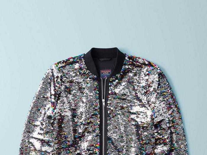 Abercrombie Pride Flip Sequin Bomber Jacket