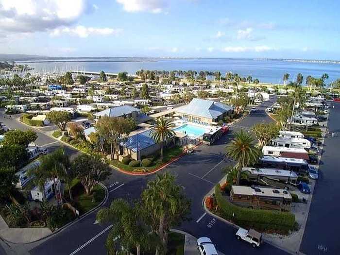 Chula Vista RV Resort in San Diego, California, also has the perfect location on the water.