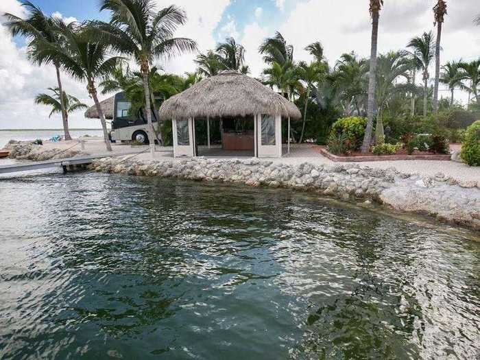 At Bluewater Key RV Resort in Key West, Florida, each lot has a private tiki hut and access to the ocean.