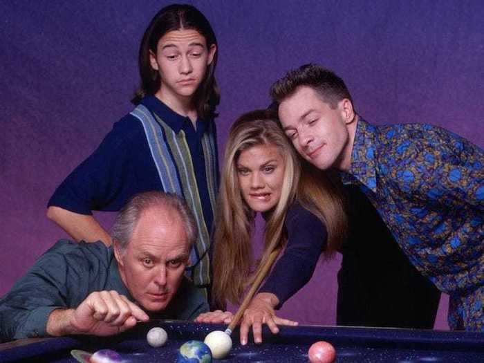 In "3rd Rock from the Sun," John Lithgow, Kristen Johnston, French Stewart, and Joseph Gordon-Levitt play the Solomon family — a group of aliens masquerading as humans.