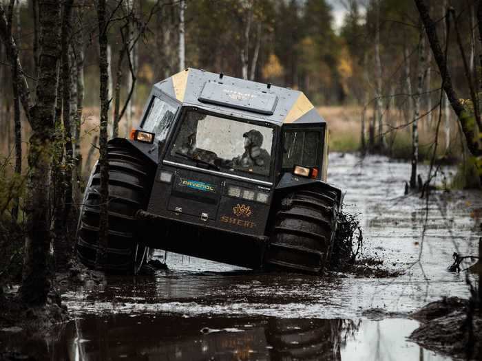 Plenty of off-roaders claim to handle any terrain, but the Sherp Pro is something else. It may only have 44.3 horsepower and a top speed of 24.5 mph, but it can handle basically anything you throw at it.